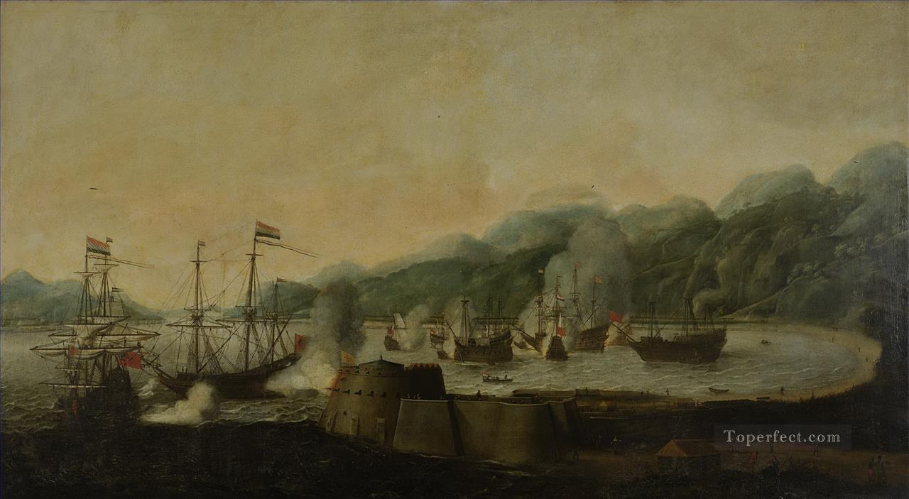 Battle at Goa Naval Battles Oil Paintings